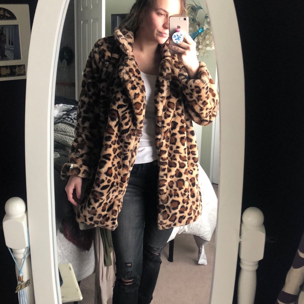Fuzzy cheetah coat